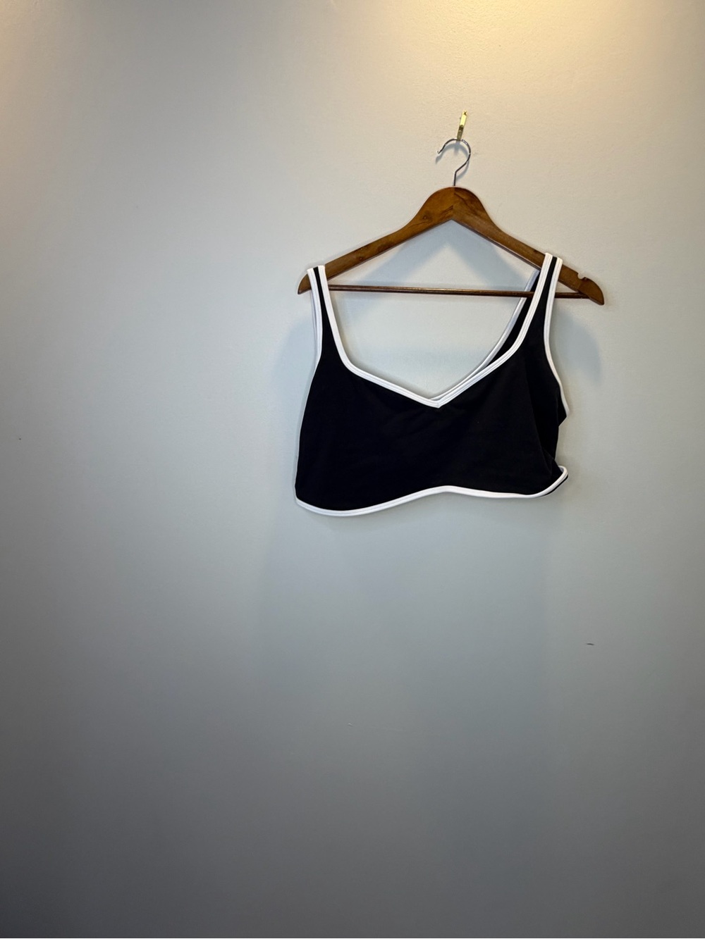 Abercrombie & Fitch Black Crop Tank with White Trim